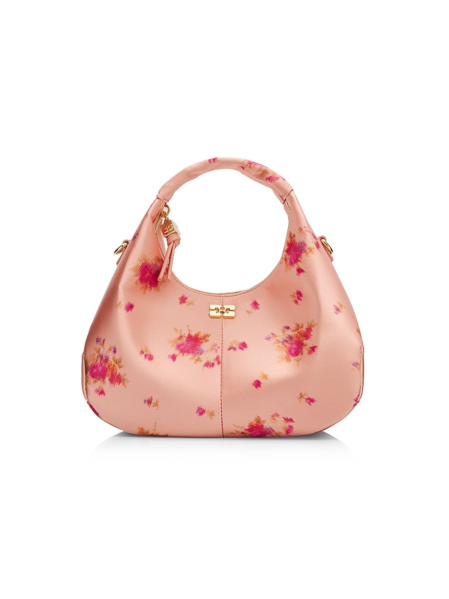 Women's Mini Floral Satin Hobo Bag - Lantana