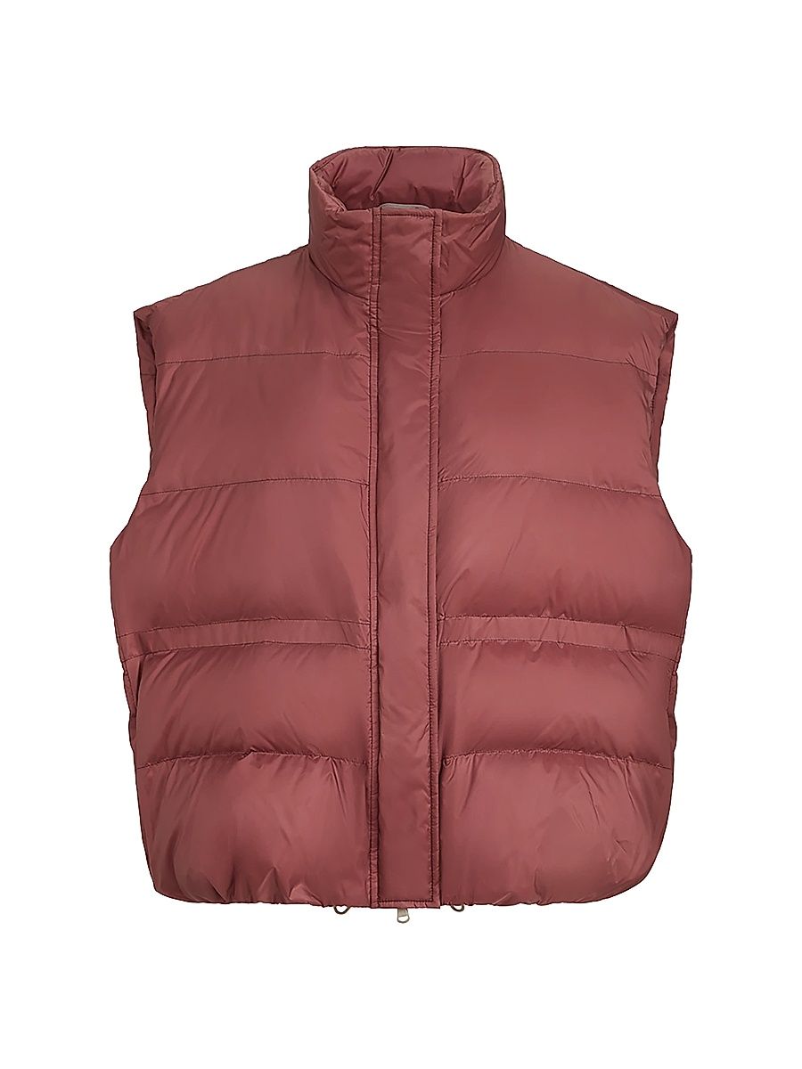 Women's Water Resistant Matte Nylon Down Jacket with Monili - Ruby - Size 12
