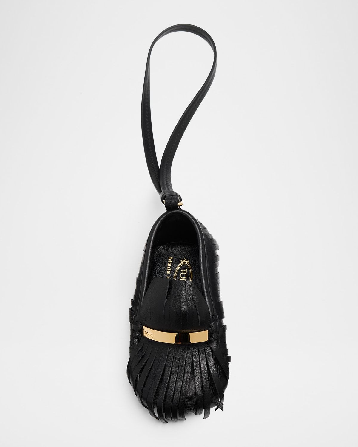 Fringed Leather Gommino Driving Shoe Bag Charm