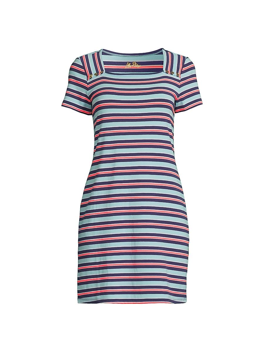 Women's Beaty Striped Cotton-Blend Minidress - Multi Firecracker Yarn Dye - Size XL