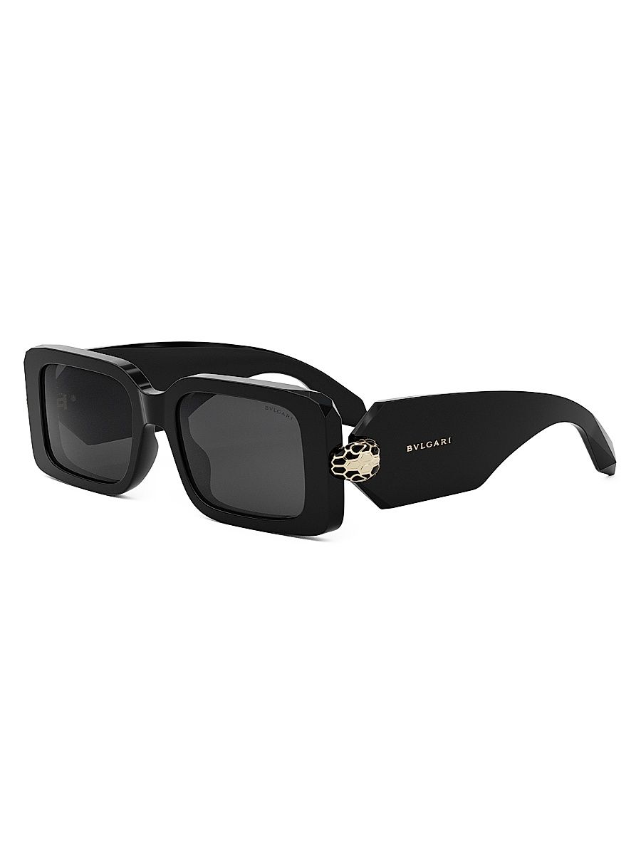 Women's Serpenti Forever 53MM Rectangular Sunglasses - Black Gold Black