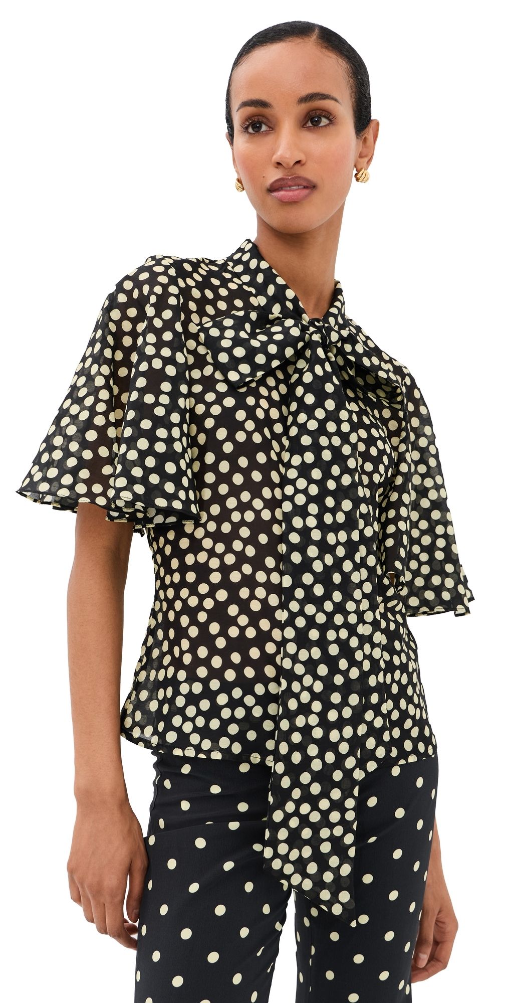 FRANÇOISE Alessa Blouse Black and White Polka Dot 38