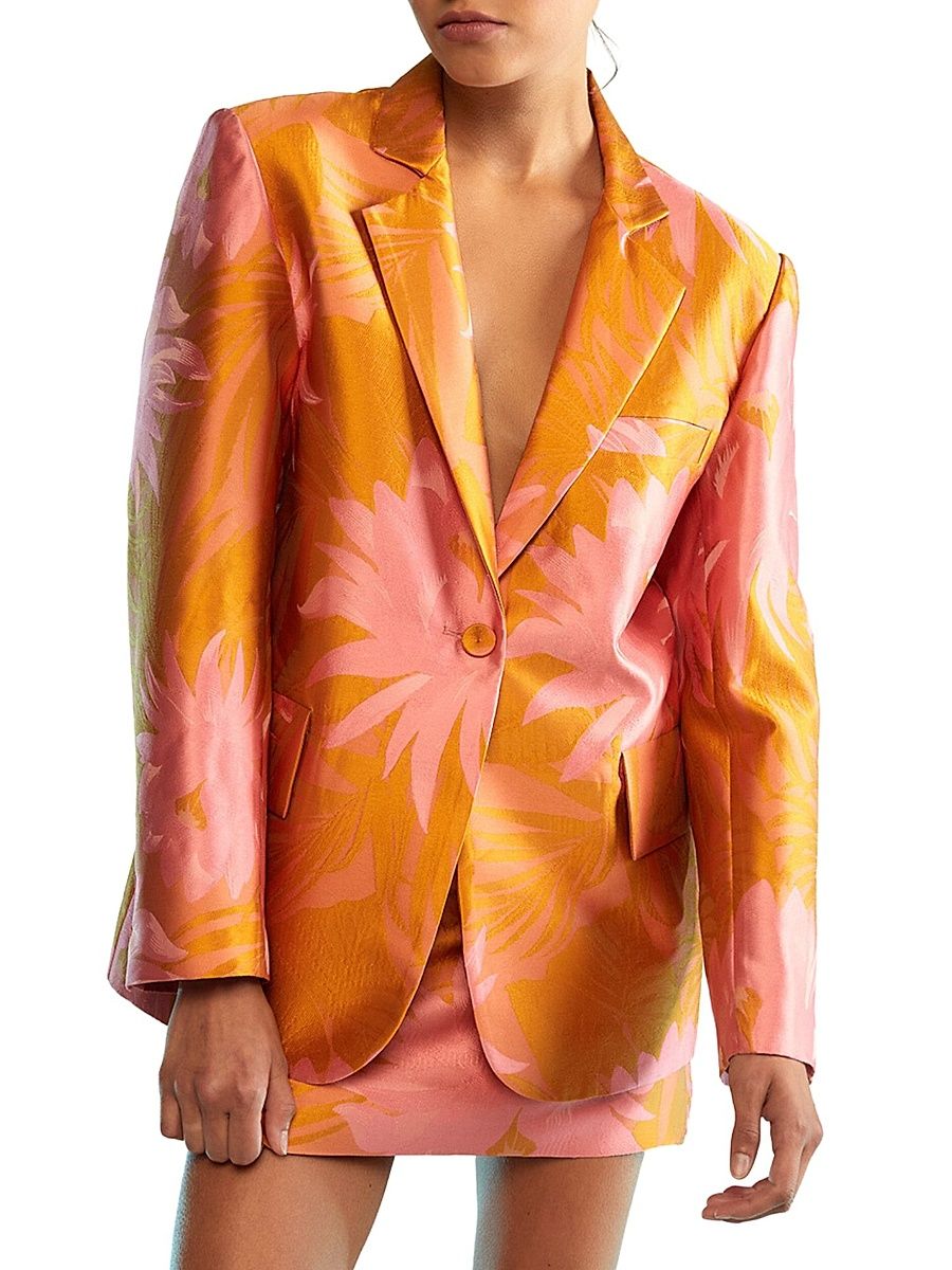 Women's Harper Jacquard Two-Button Blazer - Sorbet - Size XS