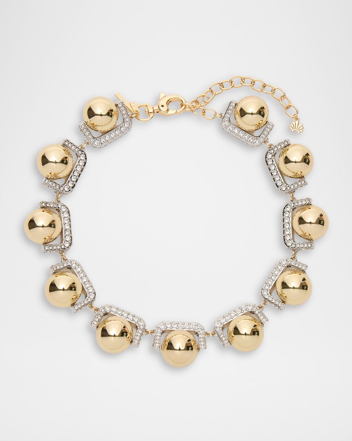 Crystal Pinball Pave Necklace