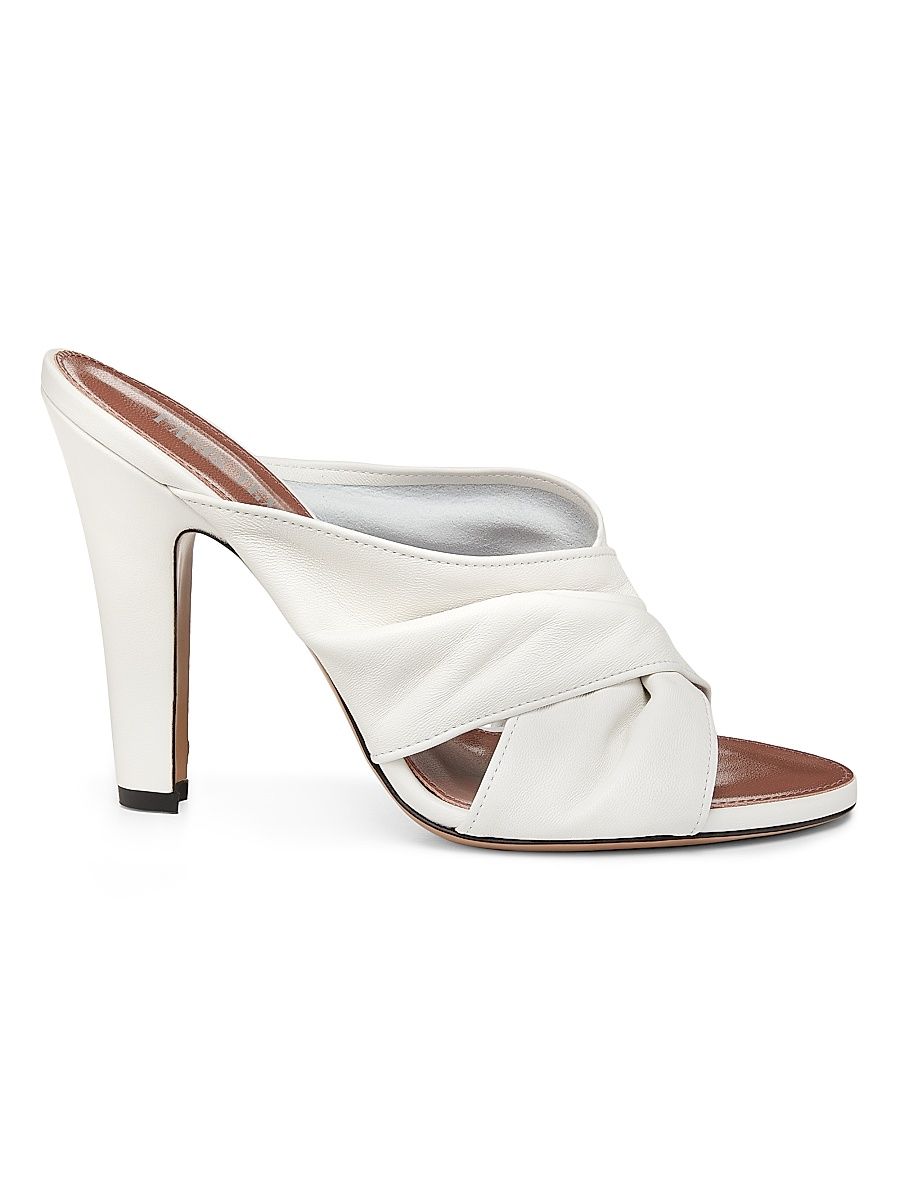 Women's Maria 100MM Leather Mules - White - Size 9.5