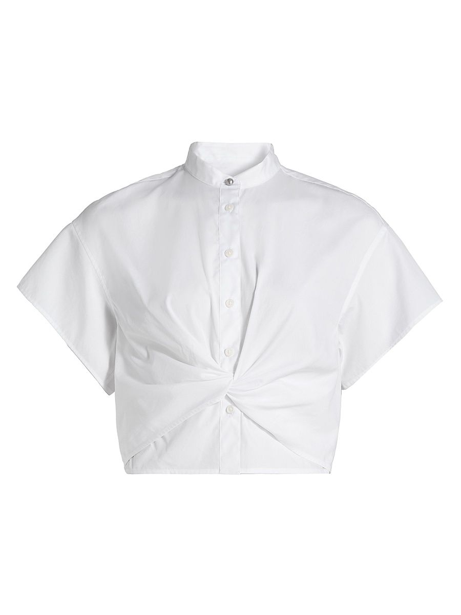 Women's Gretchen Poplin Twisted Shirt - White - Size 10