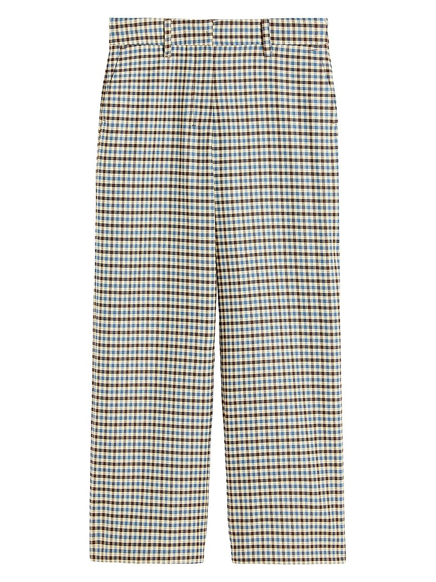Women's Patterned Wool and Cotton Trousers - Size 16