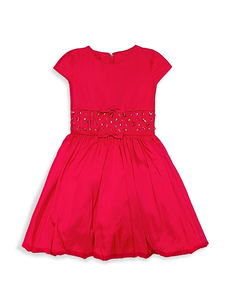 Baby Girl's,Little Girl's & Girl's Embellished-Waist Taffeta Dress - Red - Size 12