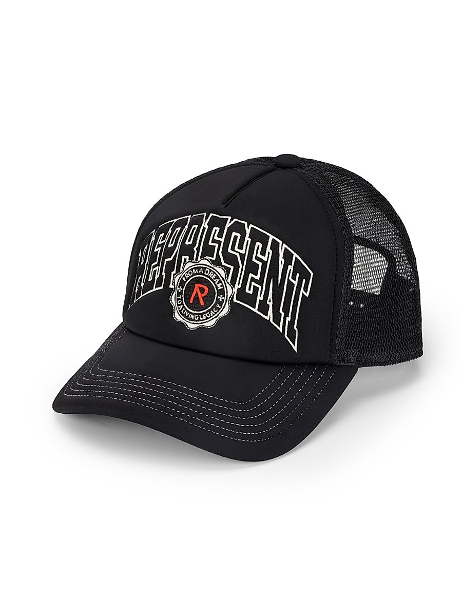 Men's Legacy Crest Logo Trucker Hat - Black