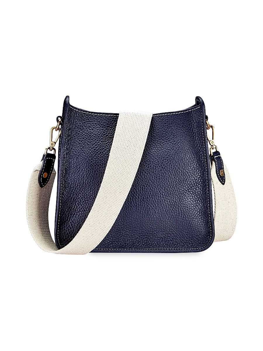 Women's Elle Leather Crossbody Bag - Navy