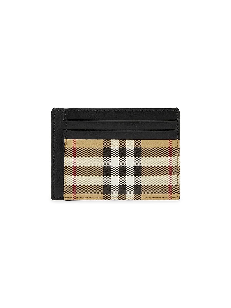 Men's Check Clip Card Case - Archive Beige