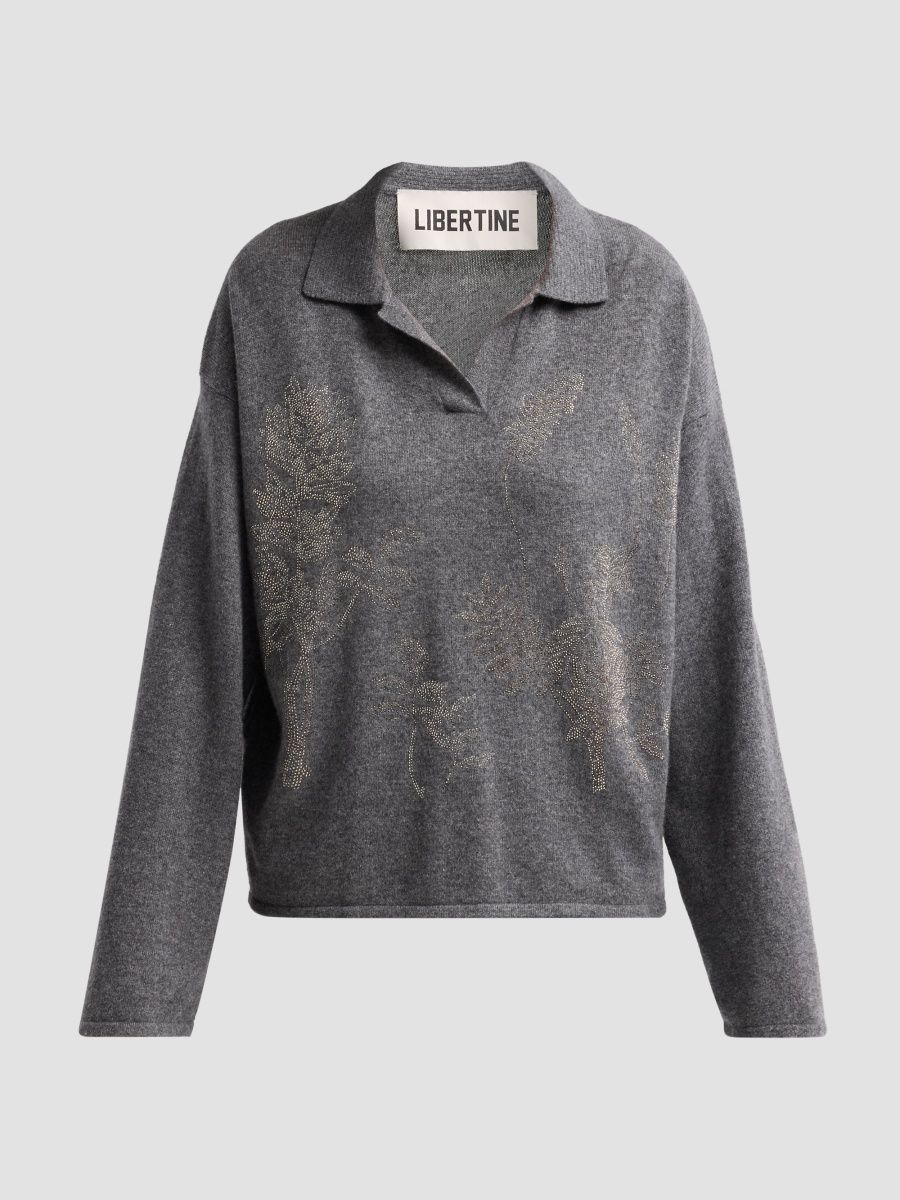 Libertine Women's Botanical Diamante Tee Time Sweater - Grey - Size XS