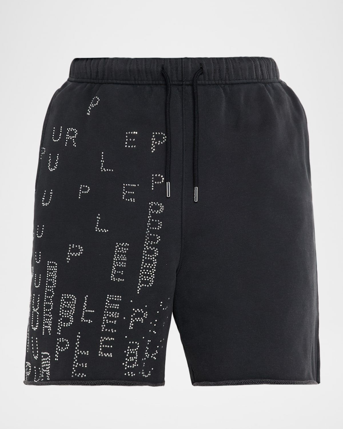 Men & apos;s Crystal Sequence Fleece Drawstring Shorts