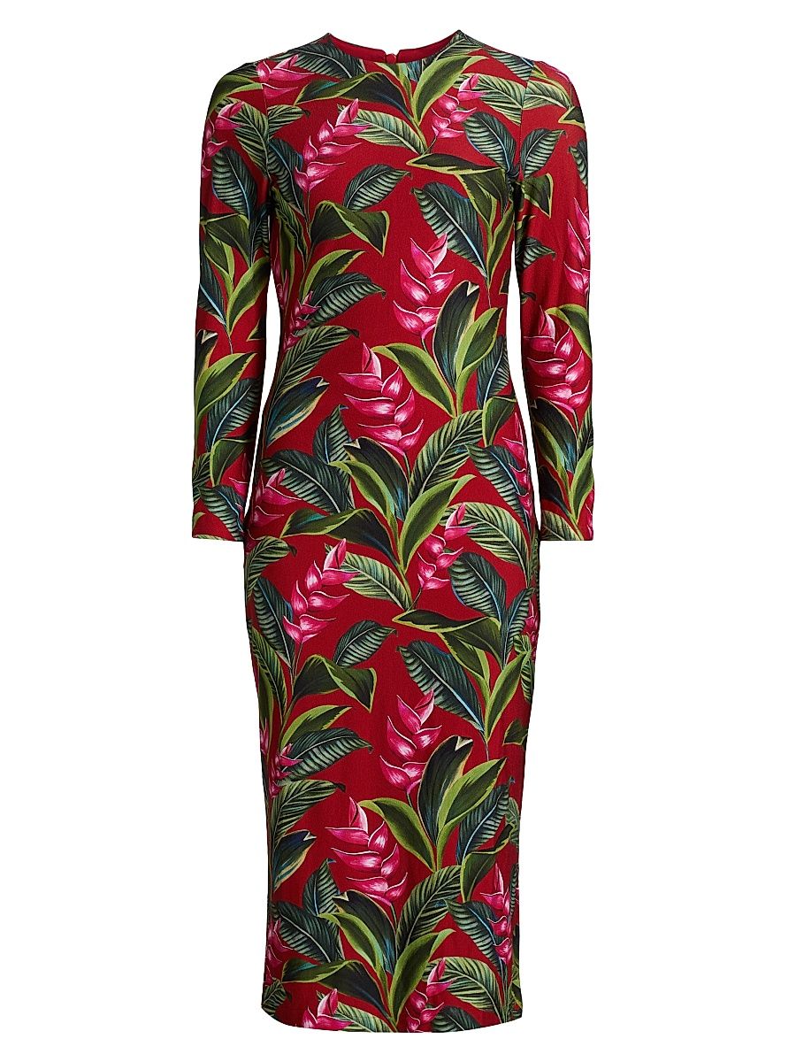 Women's Dream Garden Jersey Midi-Dress - Red - Size Small