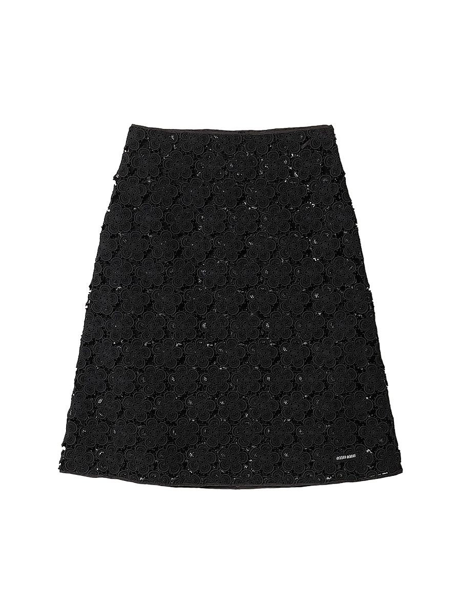 Women's Macramé Skirt - Black - Size 6