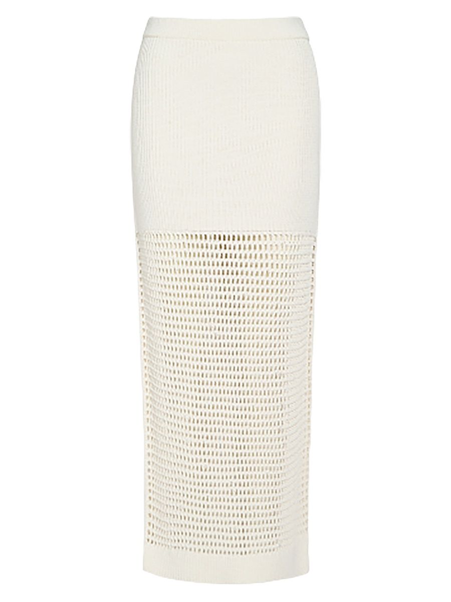 Women's The Loophole Silk-Blend Maxi Skirt - White - Size XL