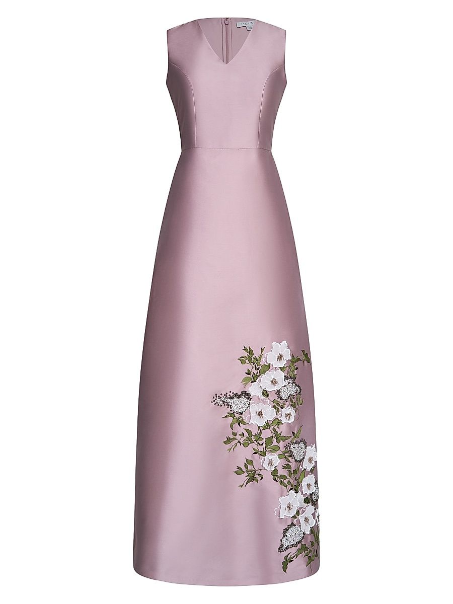 Women's Aurelia Floral Satin Gown - Wood Rose - Size 16