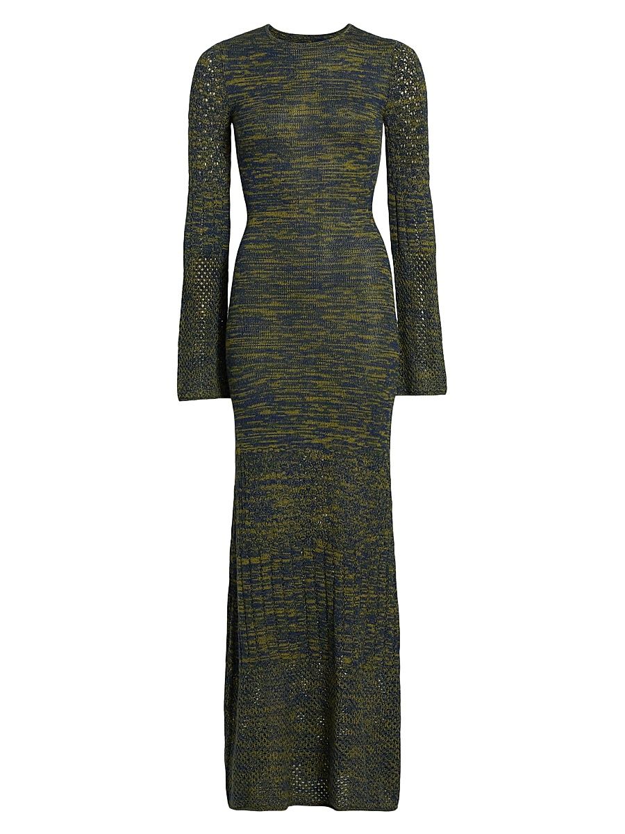 Women's Origen Murga Alpaca Maxi Dress - Olive Blues - Size Large