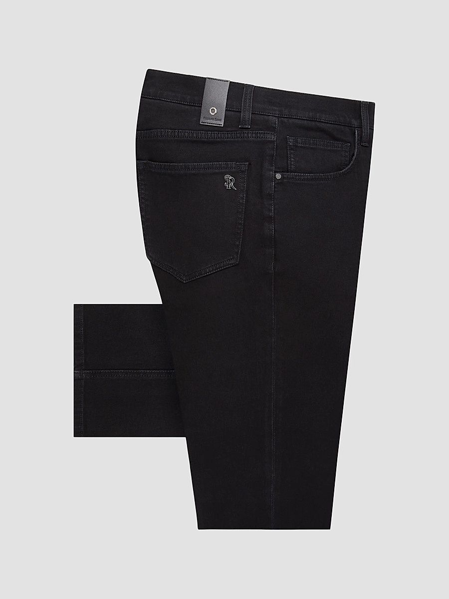 Stefano Ricci Men's Cotton Blend Tapered Jeans - Black - Size 42