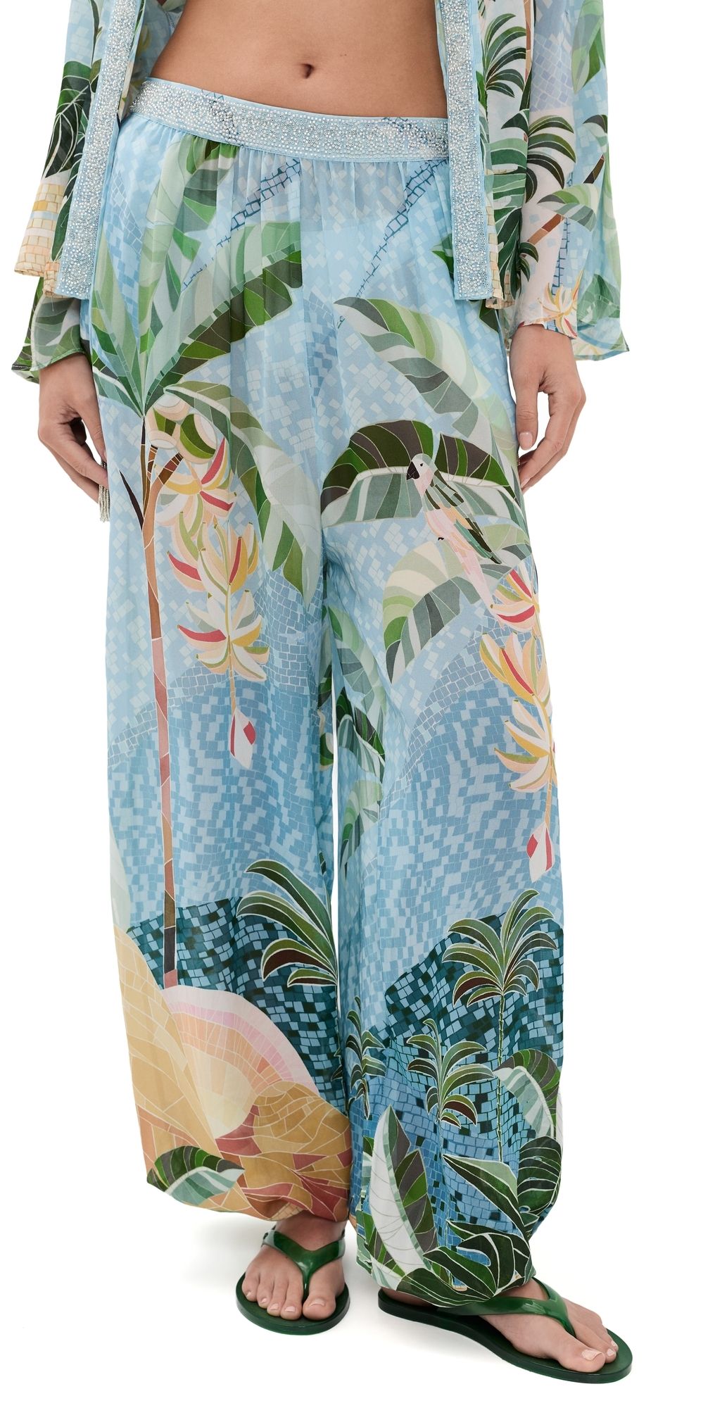 FARM Rio Embroidered Balloon Pants Mosaic Rio L