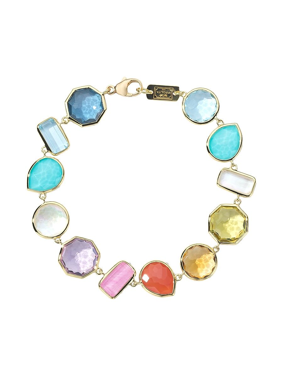 Women's Rock Candy Summer Rainbow 18K Yellow Gold & Multi-Stone Flexible Bracelet - Summer Rainbow