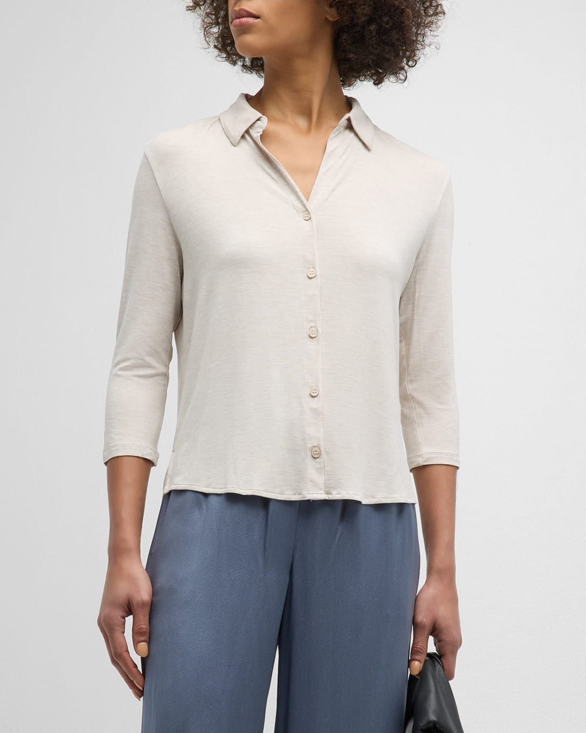 Soft Touch Semi-Relaxed Button-Front Shirt