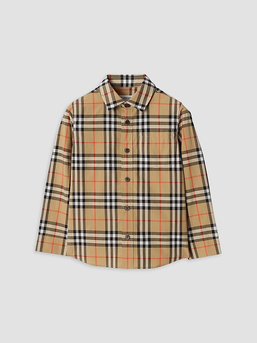 Baby Boy's, Little Boy's & Boy's Check Cotton Shirt - Sand Check - Size 12 Months