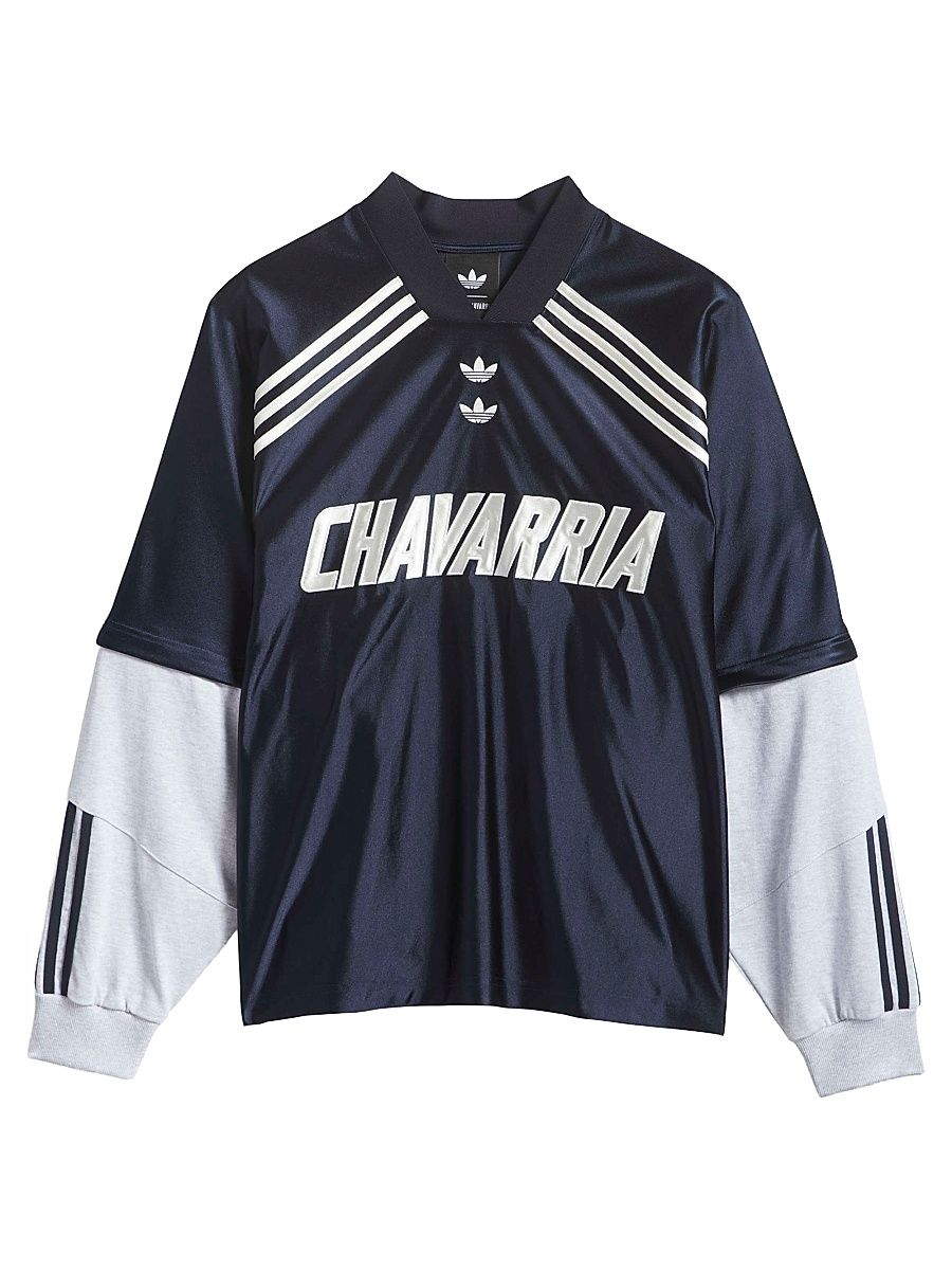 Men's adidas x Willy Chavarria Dazzle Convertible Jersey - Legend Ink Light Grey - Size Large