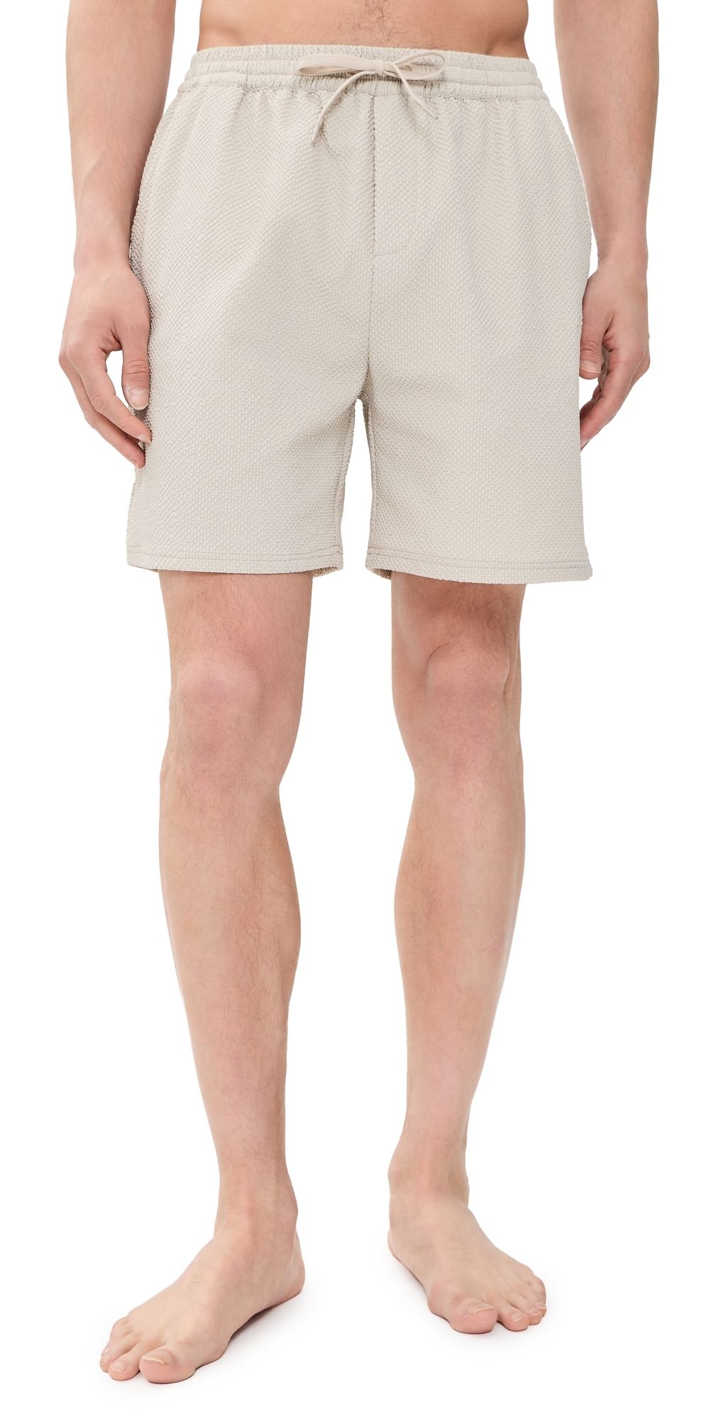 Les Deux Seersucker Swim Shorts 6 Light Sand XXL