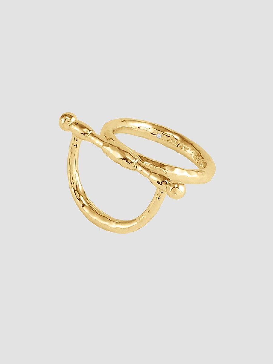 Women's Cheval 18K-Gold-Plated Horsebit Ring - Gold - Size 7