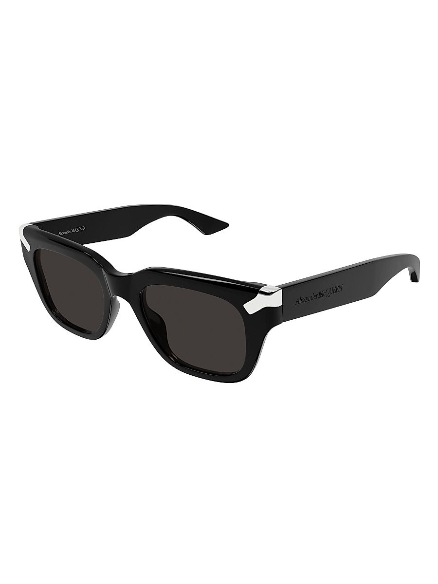 Men's Punk Rivet AM0439S 51MM Square Sunglasses - Black Dark Grey