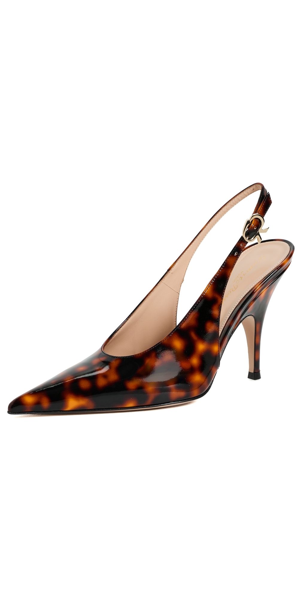 Gianvito Rossi Sofia Nuit Sling Heels Turtle Print 39