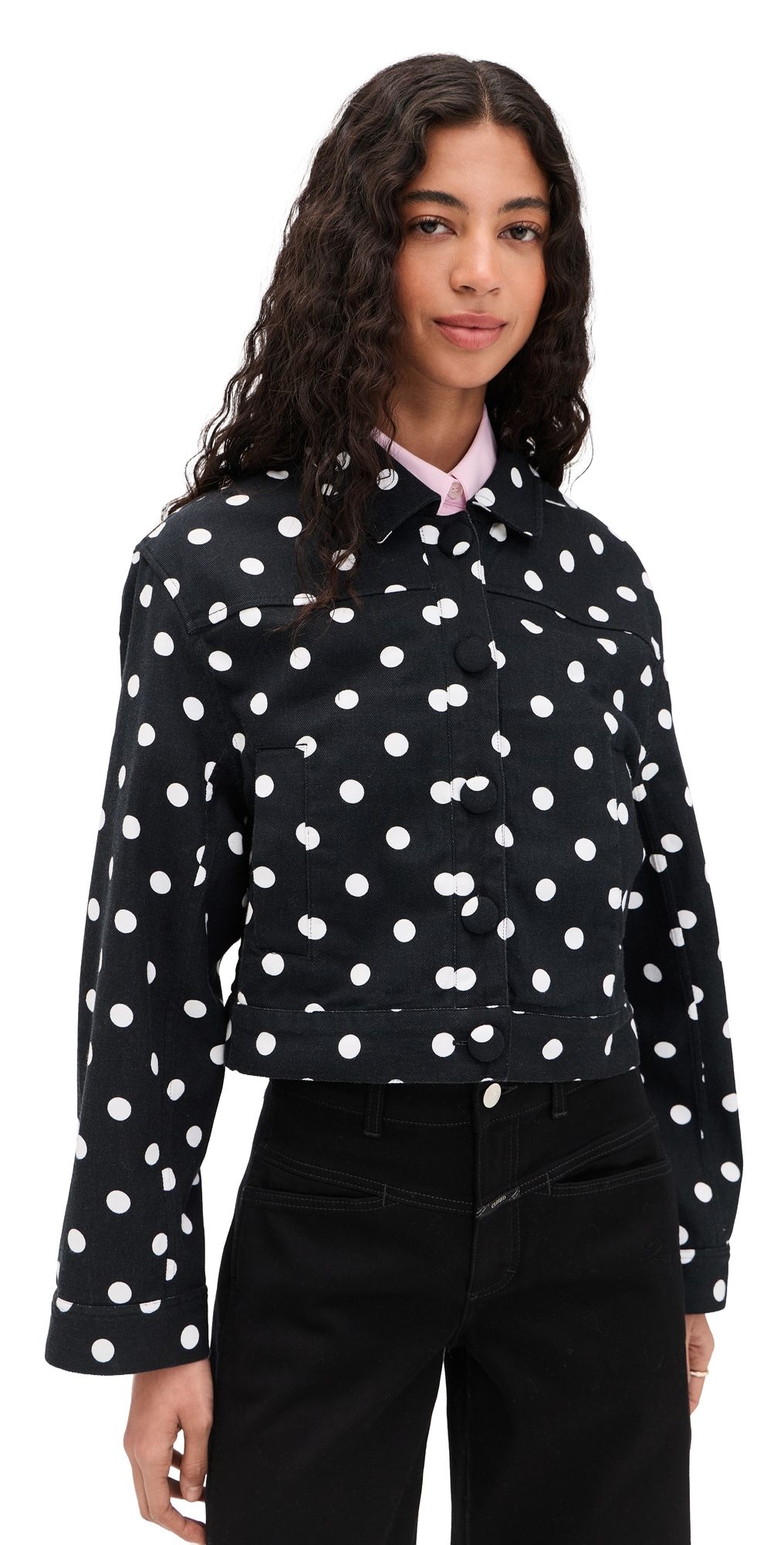 ESSENTIEL ANTWERP Jaborosa Boxy Cropped Jacket Combo1 Black L