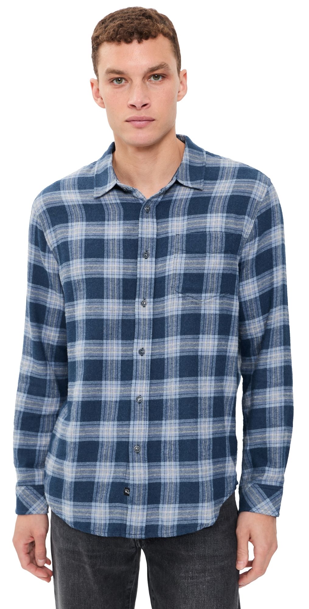 RAILS Lennox Shirt Marine Heather Glass XXL