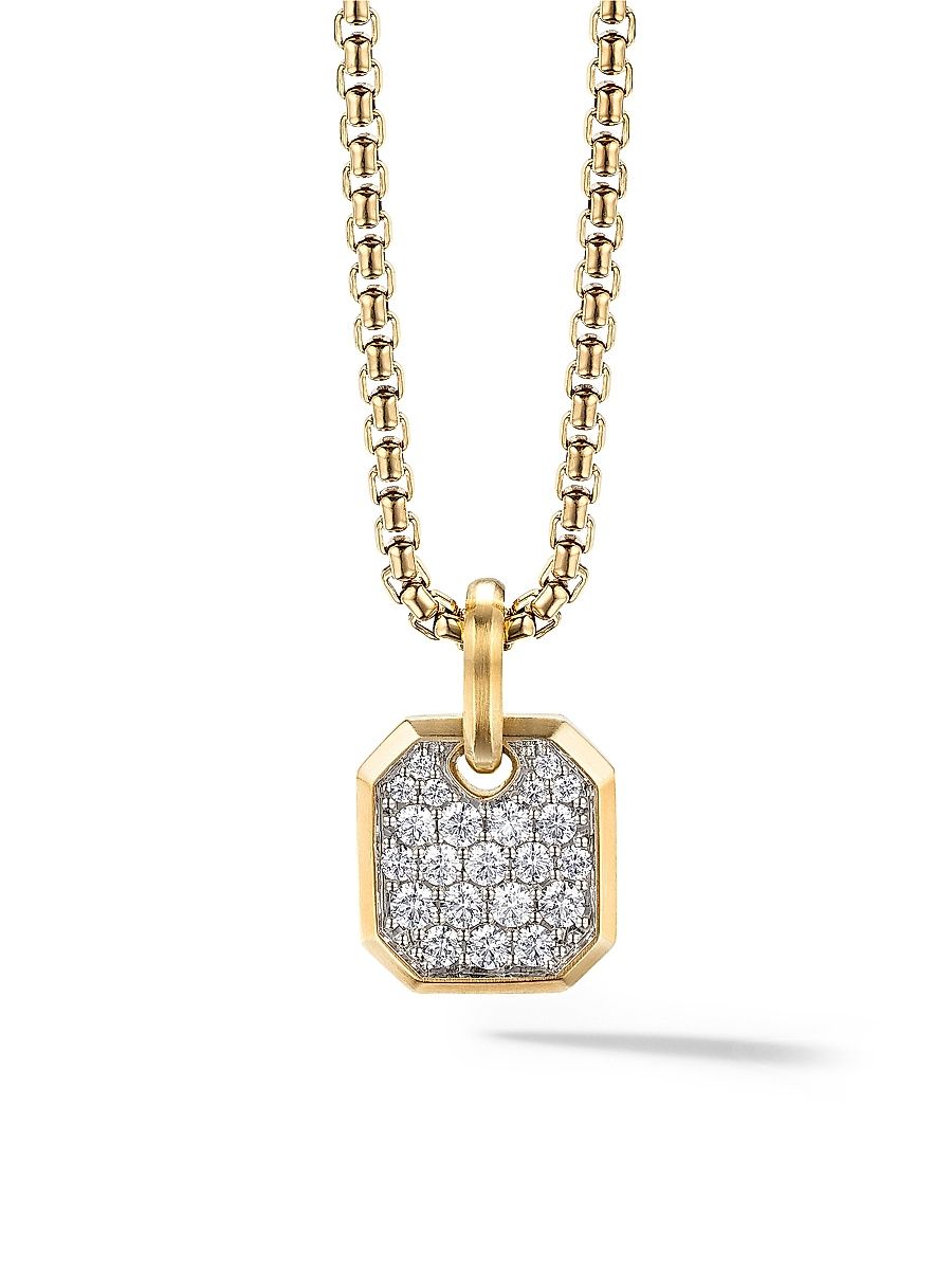 Men's Roman Amulet in 18K Yellow Gold - Diamond