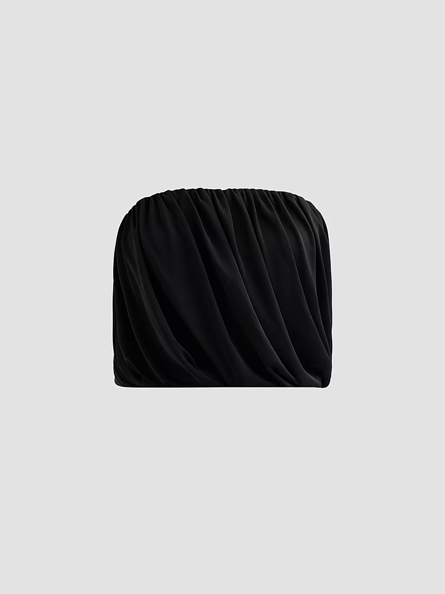 Women's Calden Strapless Crop Top - Black - Size XL
