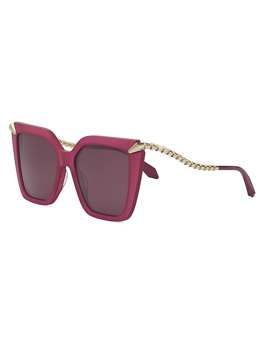Women's Serpenti 55MM Butterfly Sunglasses - Purple Violet