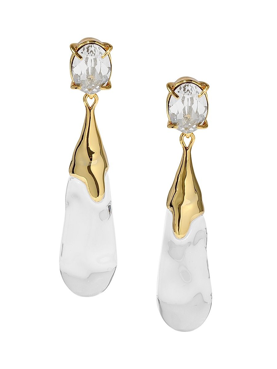 Women's Bonbon 14K-Gold-Plated, Lucite & Crystal Drop Earrings - Crystal