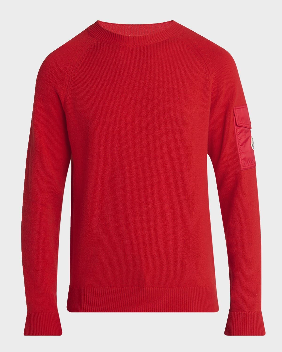 Men & apos;s Sleeve-Pocket Knit Crewneck Sweater