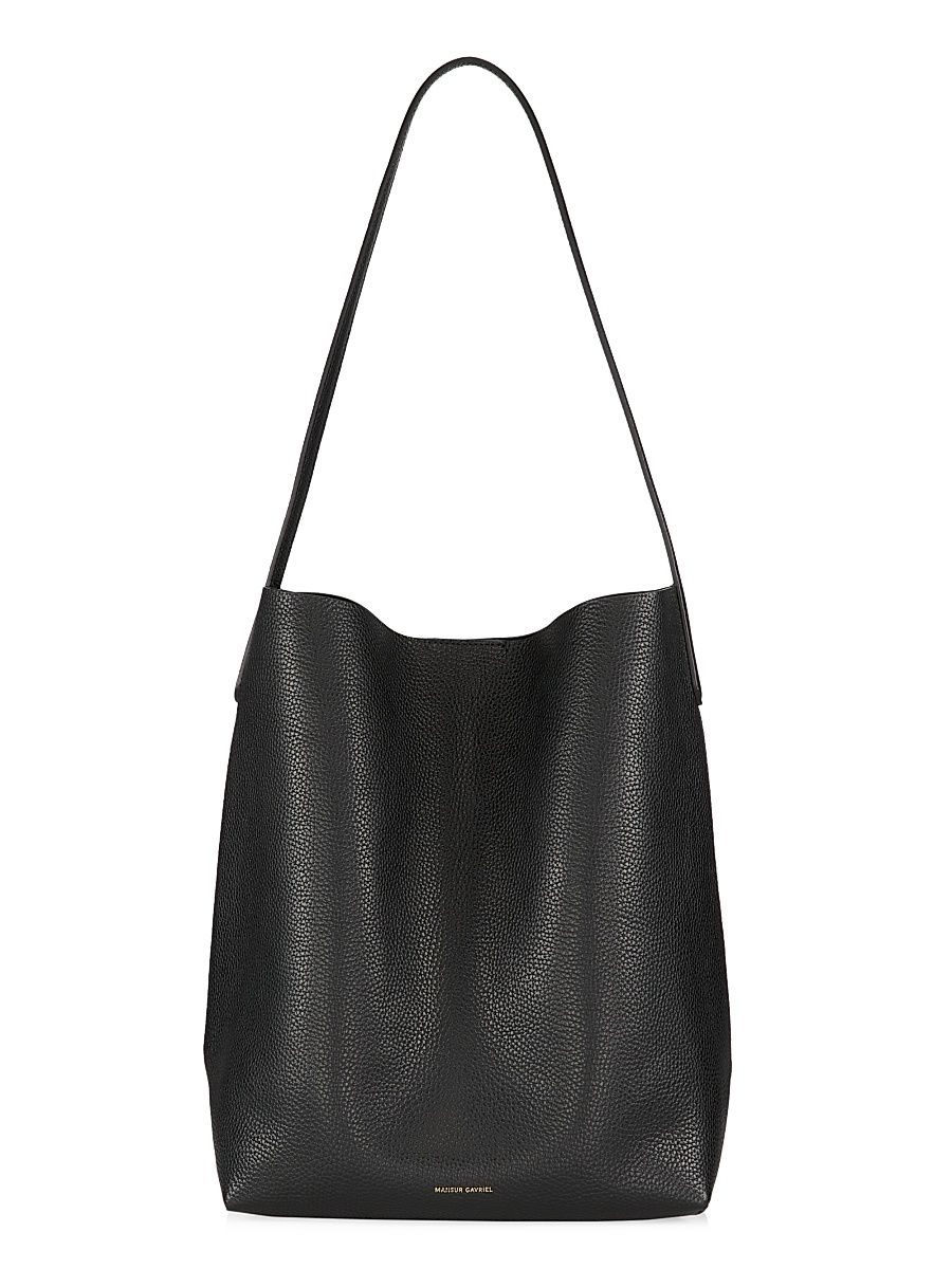 Women's Everyday Cabas Pebbled-Leather Bag - Black